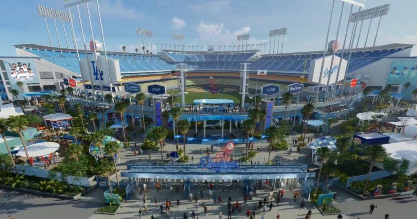 Dodger Stadium's Centerfield Renovations & New Front Door Toured